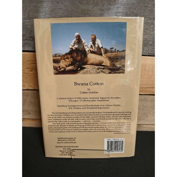 Bwana Cotton by Cotton Gordon Signed & Numbered 1996 1st Edition #120 HC - Picture 4 of 4